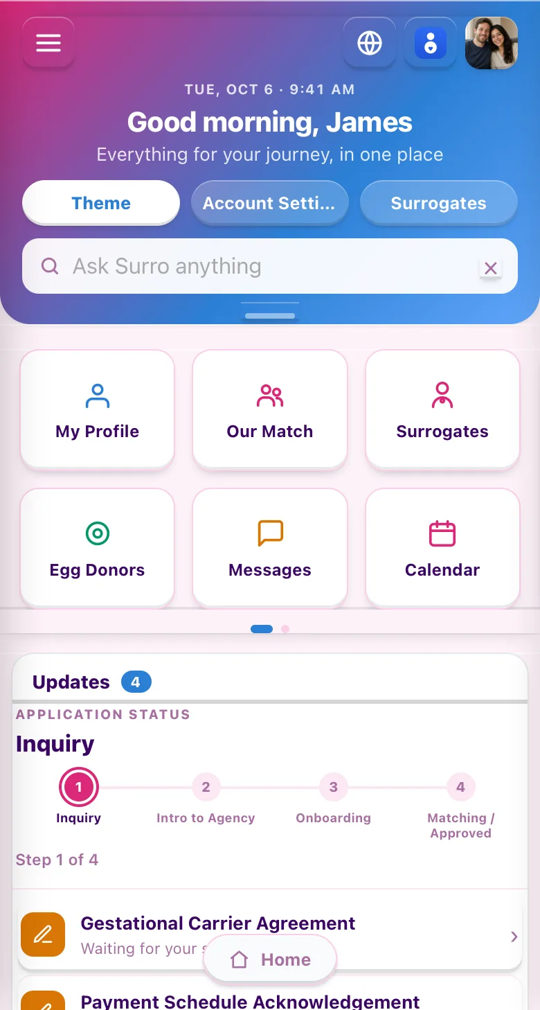 The intended parent portal