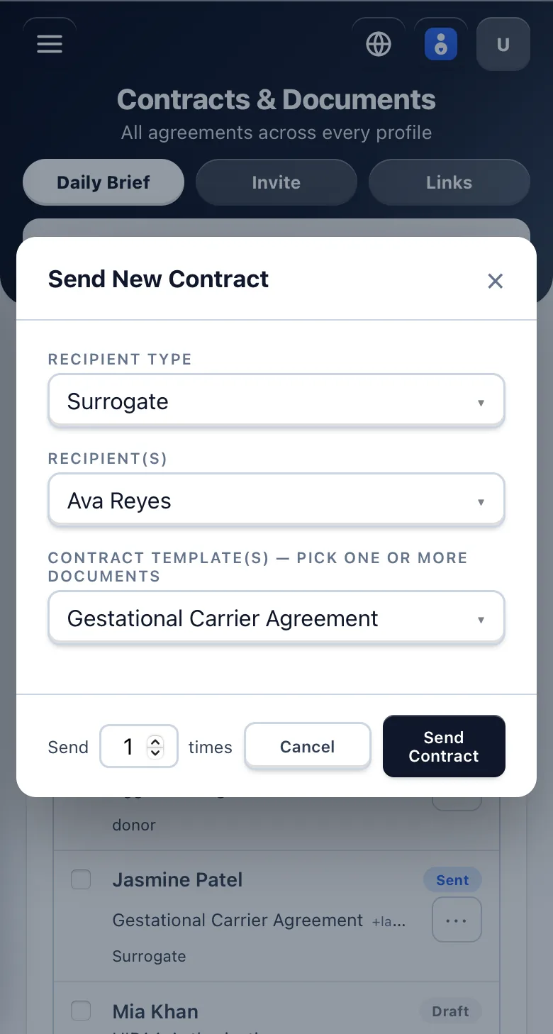 Send one in two clicks
